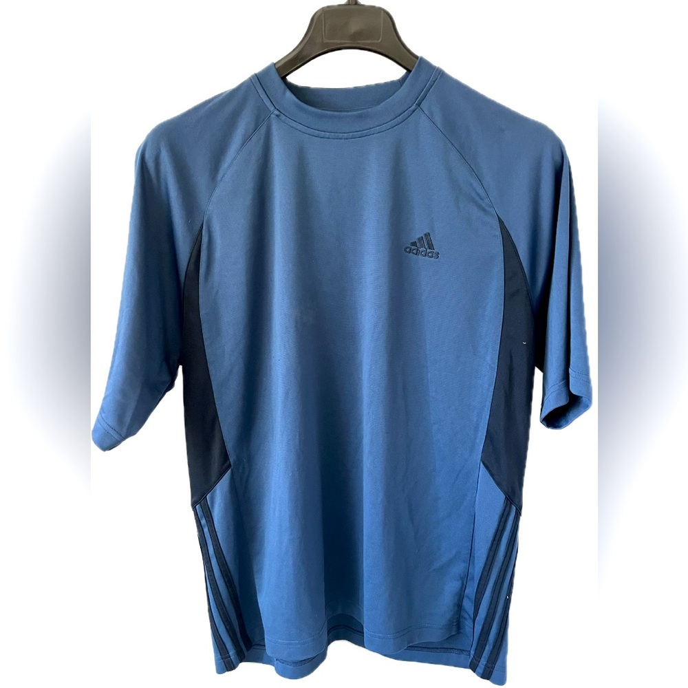 ADIDAS Blue activewear SPORTS SHIRT Men’s SIZE LARGE RN: 88387